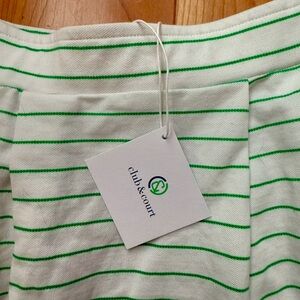 NEW Club & Court White and Green Striped Skirt